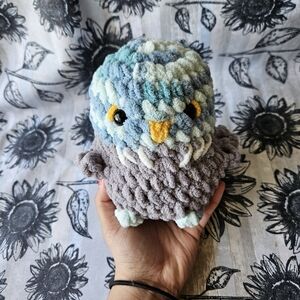 Crochet Blue Pudgie Parakeet Bird amigurumi plushie